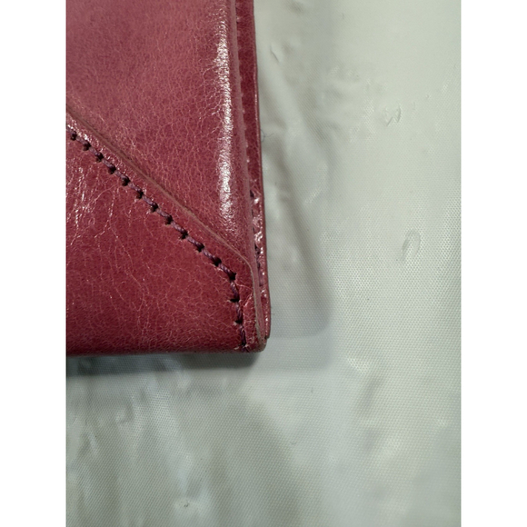 Abas Pink Leather Clutch Envelope Wallet Travel Barbie Pink - Picture 10 of 15